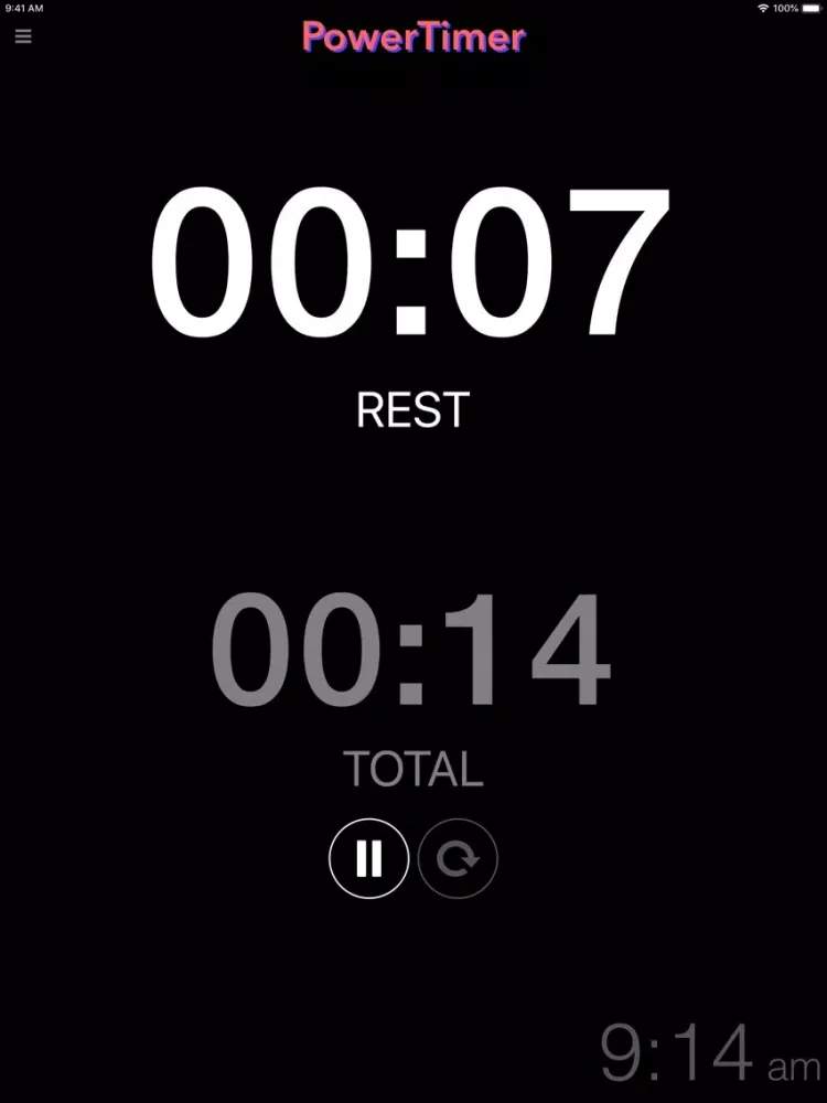 Capturas de tela do PowerTimer App iPad 