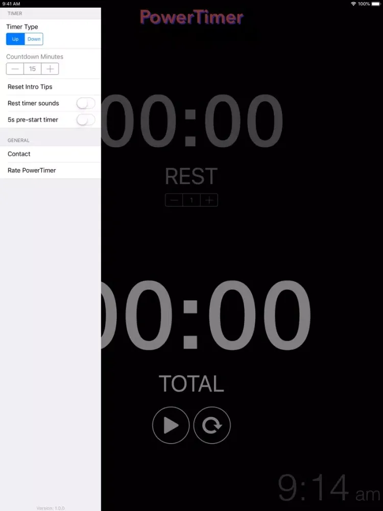 Capturas de tela do PowerTimer App iPad 
