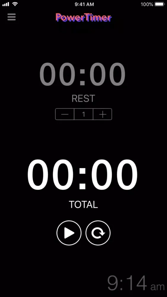 Capturas de tela do PowerTimer App