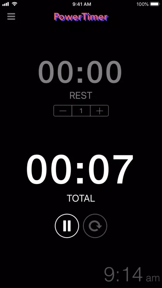 Capturas de tela do PowerTimer App