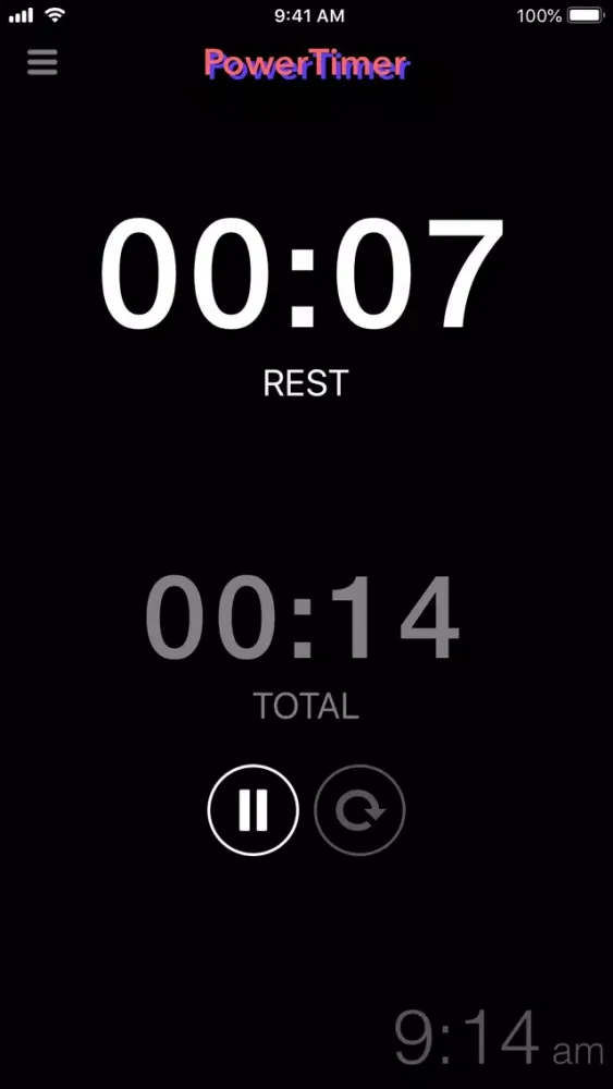 Capturas de tela do PowerTimer App