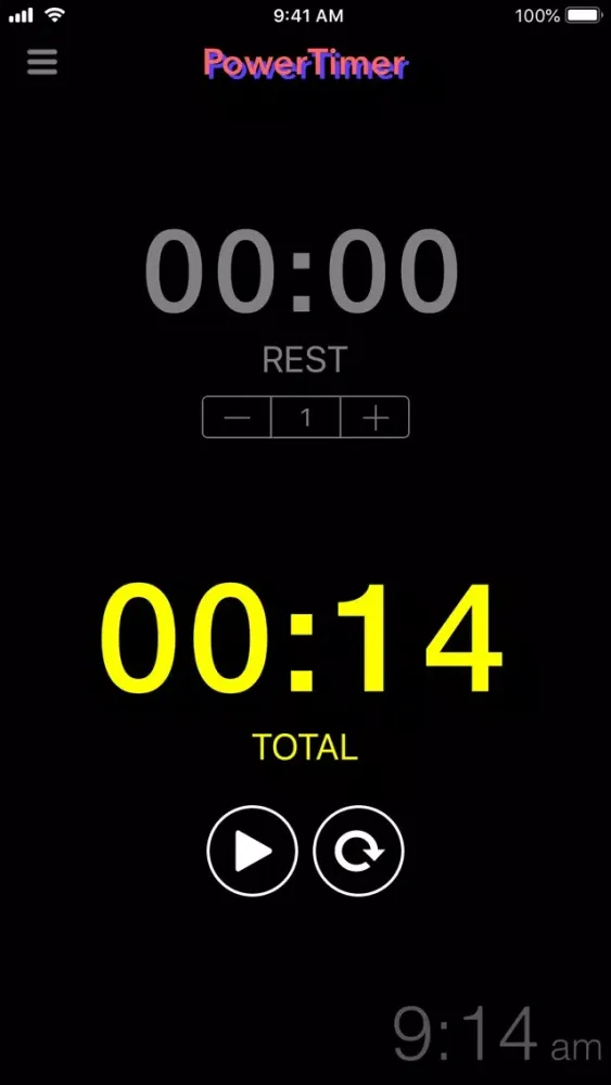 Capturas de tela do PowerTimer App