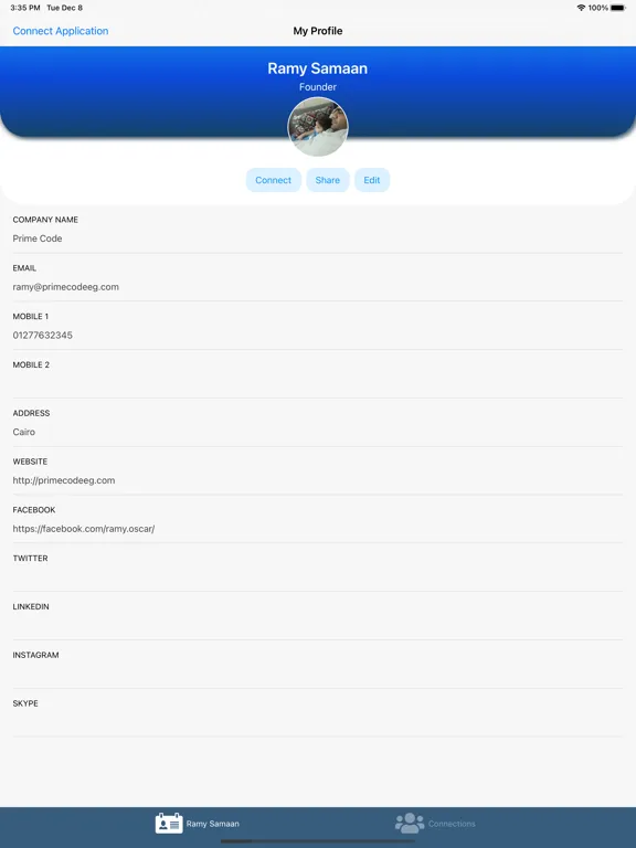 Zrzuty ekranu Connect -Digital Business Card iPad 