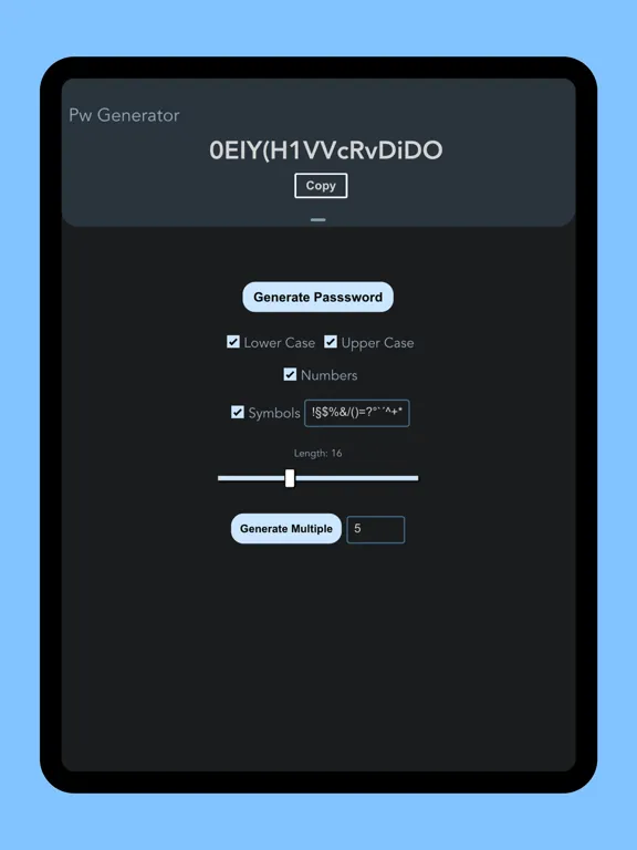 Pro Passwords Generator iPad  スクリーンショット