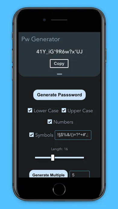 Pro Passwords Generator スクリーンショット
