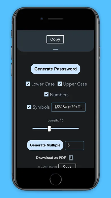 Pro Passwords Generator スクリーンショット