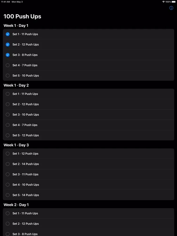 Pushie: 100 Push Ups Challenge iPad 应用截图