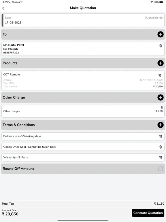 ภาพหน้าจอของ Duo Solar Quotation iPad 