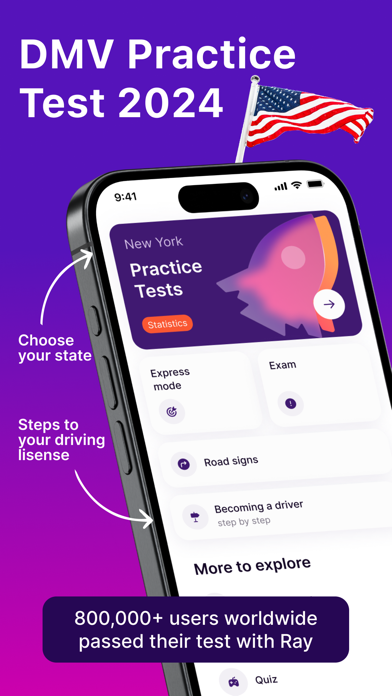 Tangkapan skrin DMV Permit Practice Test DL