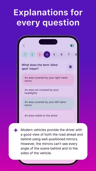 Tangkapan skrin DMV Permit Practice Test DL