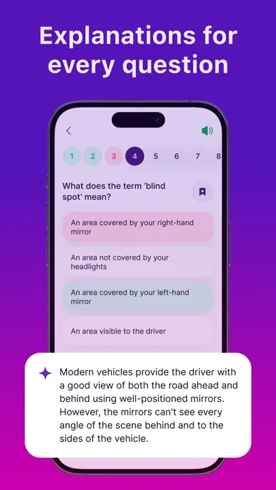 Tangkapan layar DMV Permit Practice Test DL