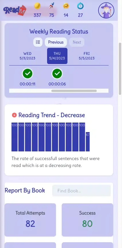 ReadM - Reading Confidence Screenshots