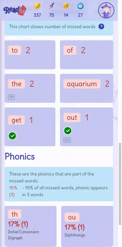 ReadM - Reading Confidence Screenshots