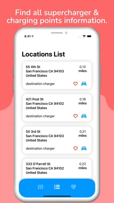 Captures d'écran de Supercharger For Tesla & EV