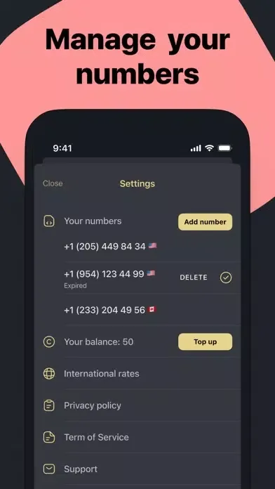 Captures d'écran de Receive SMS - Virtual Number