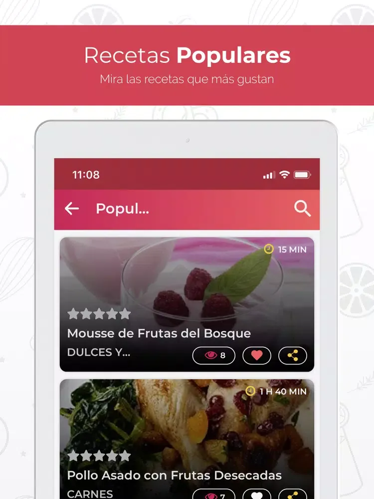 Tangkapan skrin Recetas de Cocina en Español iPad 