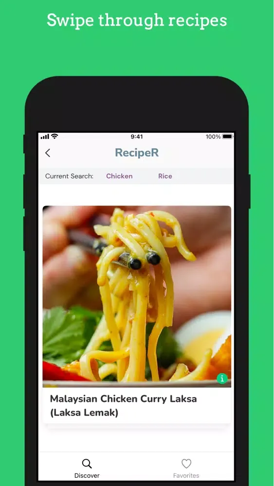 RecipeR - Swipe & Cook Meals Screenshots