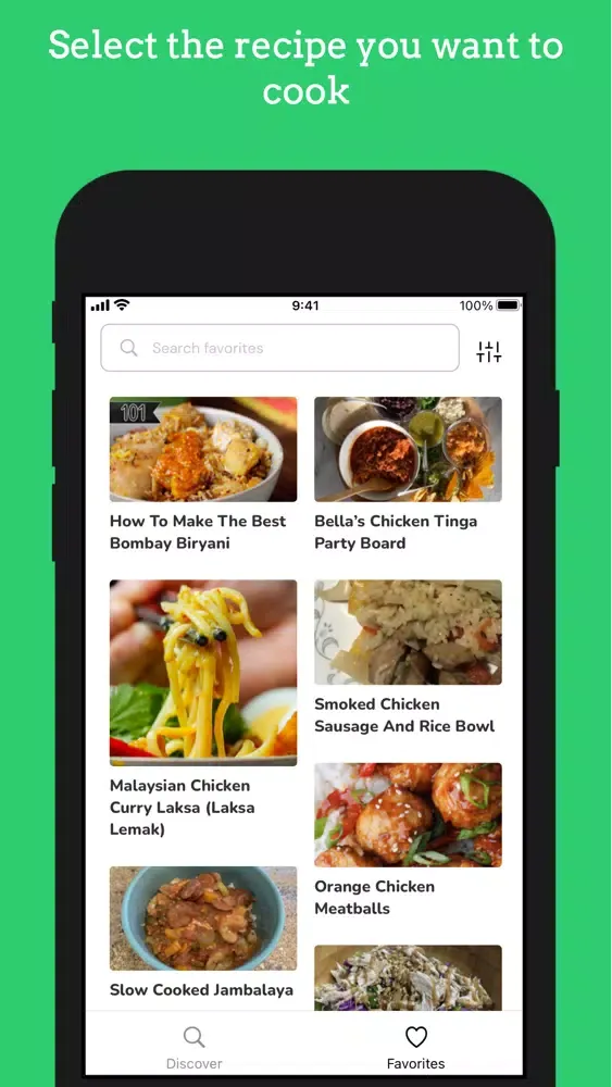 RecipeR - Swipe & Cook Meals Screenshots