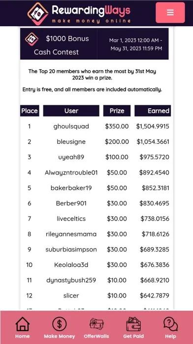 RewardingWays Paid Surveys Ekran Görüntüleri