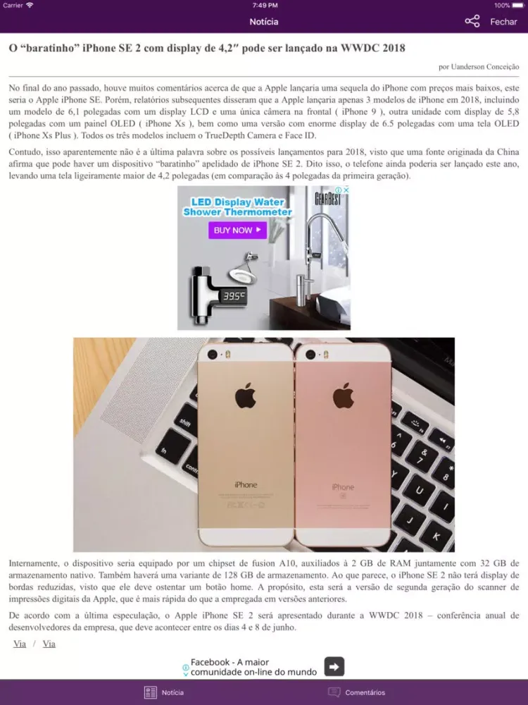 Ảnh chụp màn hình của Meu-Smartphone iPad 
