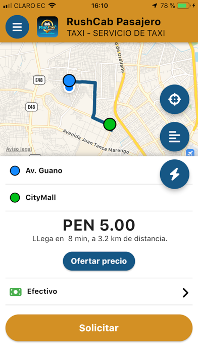 RushCab Pasajero Screenshots
