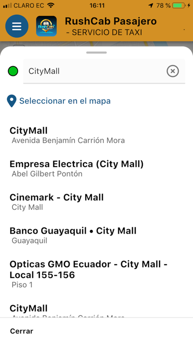 RushCab Pasajero Screenshots