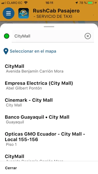 Screenshot di RushCab Pasajero