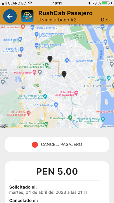 RushCab Pasajero Screenshots