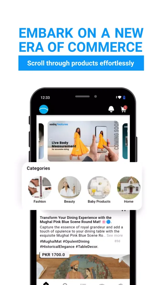 Tangkapan skrin Sadiq.ai - Social Marketplace