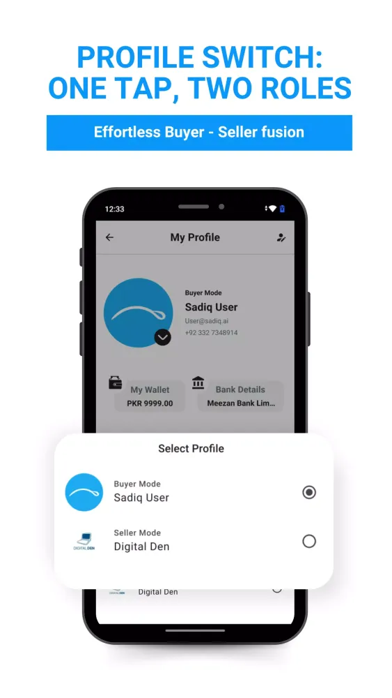 Tangkapan skrin Sadiq.ai - Social Marketplace