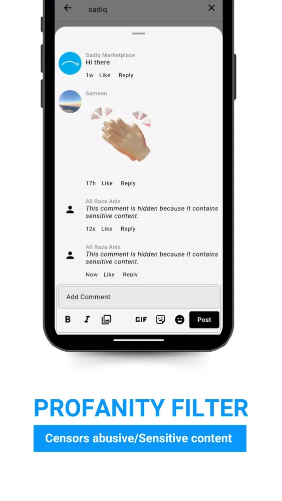 Tangkapan skrin Sadiq.ai - Social Marketplace