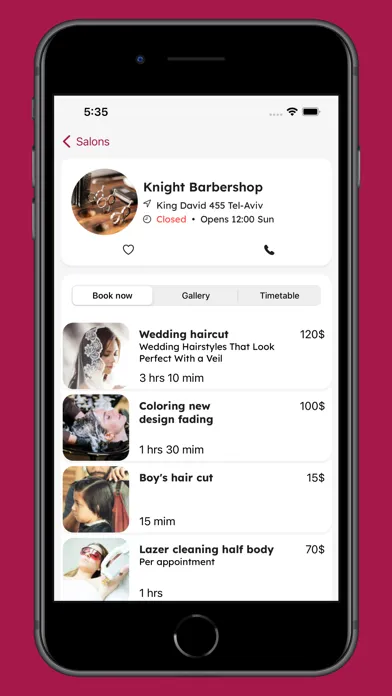 Capturas de tela do Salonna - Customer booking app