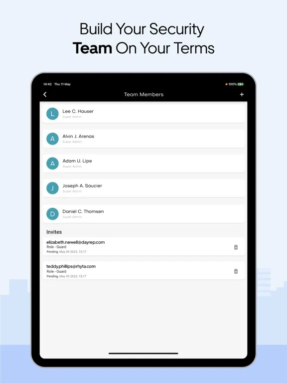 Capturas de tela do Security Guard App iPad 