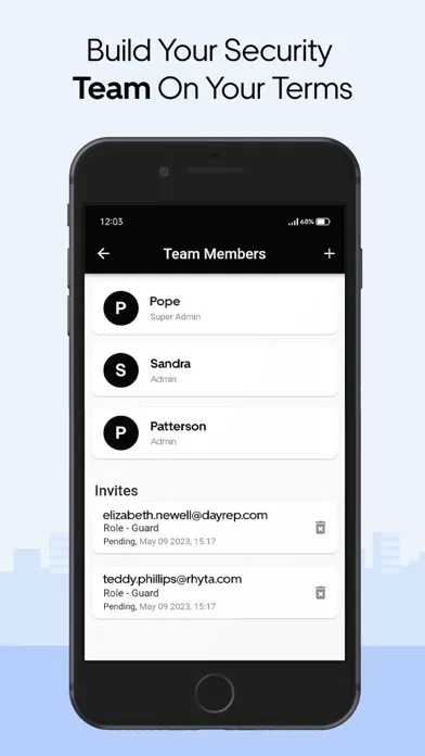 Capturas de tela do Security Guard App