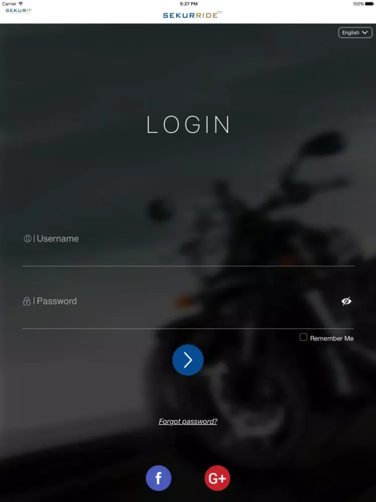 Tangkapan skrin SekurRide iPad 