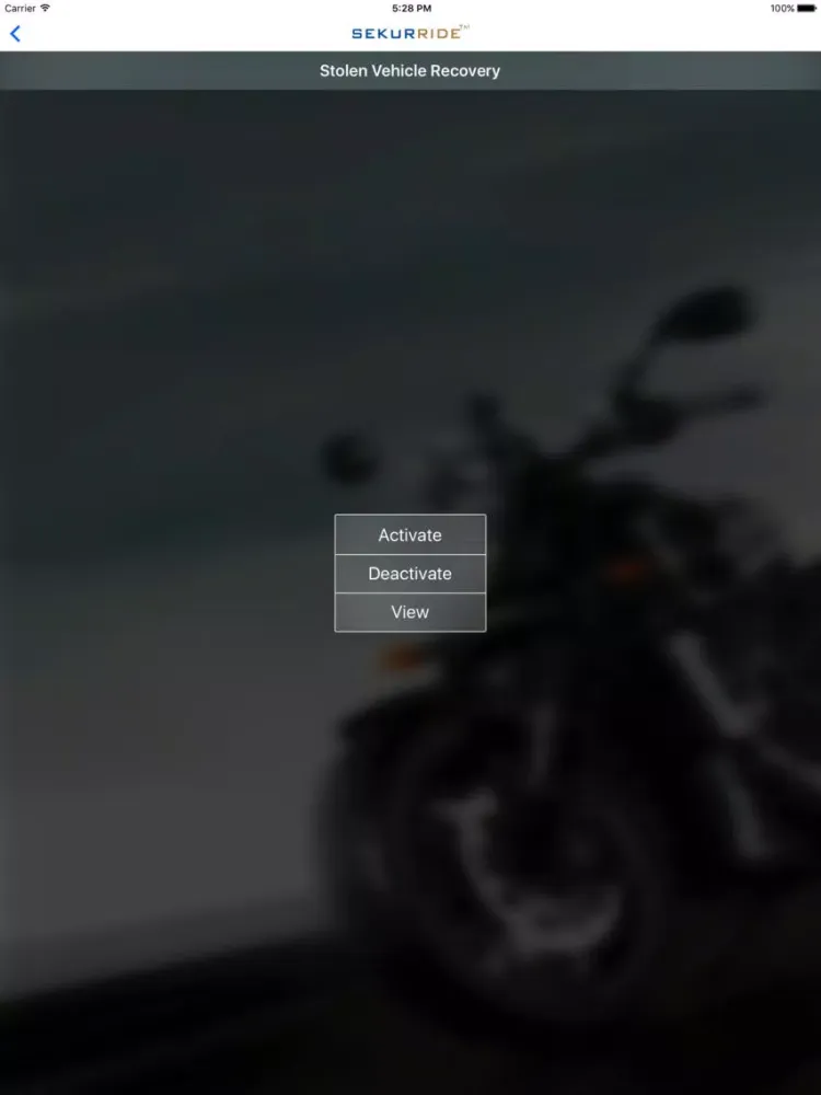 Tangkapan skrin SekurRide iPad 