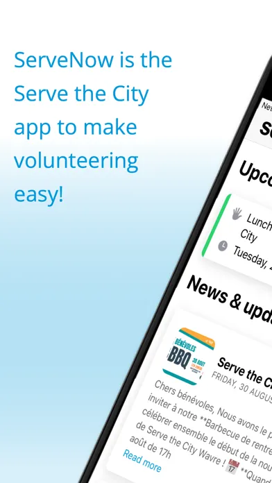 Capturas de pantalla de ServeNow - Volunteering