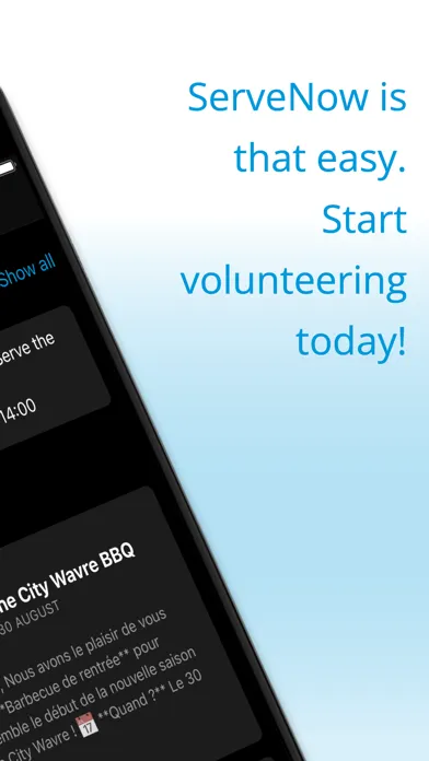 Capturas de pantalla de ServeNow - Volunteering