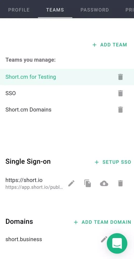 Short.io Screenshots
