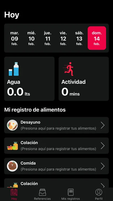 Tangkapan layar Sistema MP, Nutrición y Depor