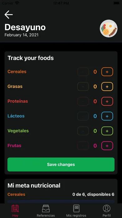 Tangkapan layar Sistema MP, Nutrición y Depor