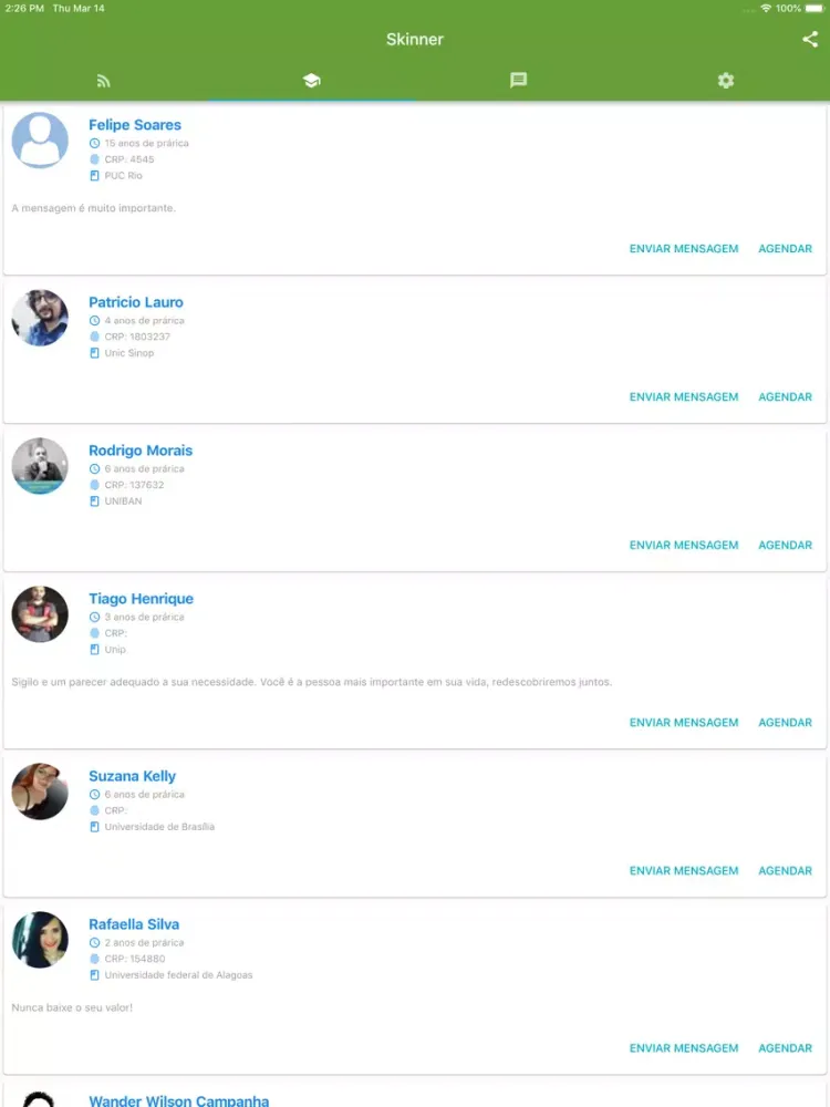 Tangkapan skrin Skinner App iPad 