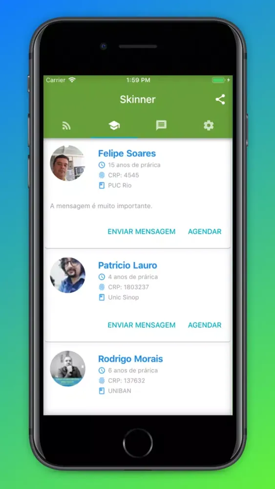 Tangkapan skrin Skinner App