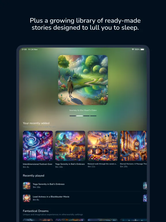 SleepStory · Dream Stories iPad 应用截图