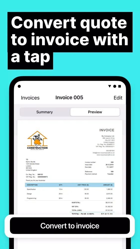 Freebie Invoice Estimate Maker スクリーンショット