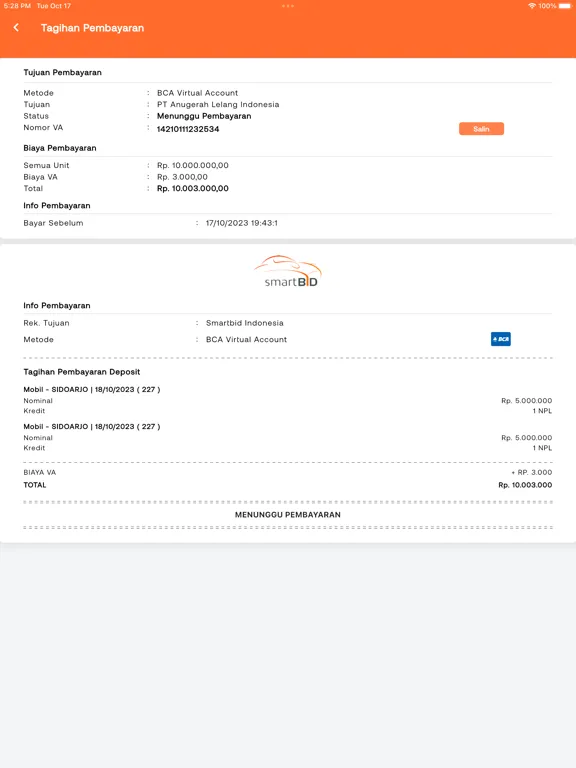 SMARTBID INDONESIA iPad  スクリーンショット
