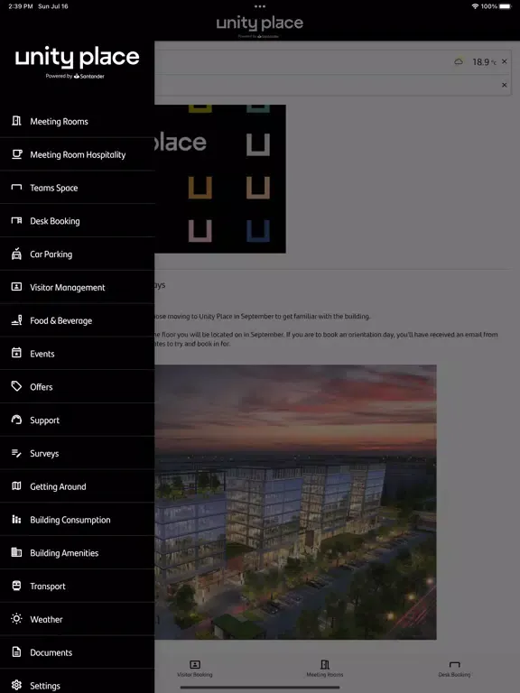 Unity Place Workspace iPad  Screenshots