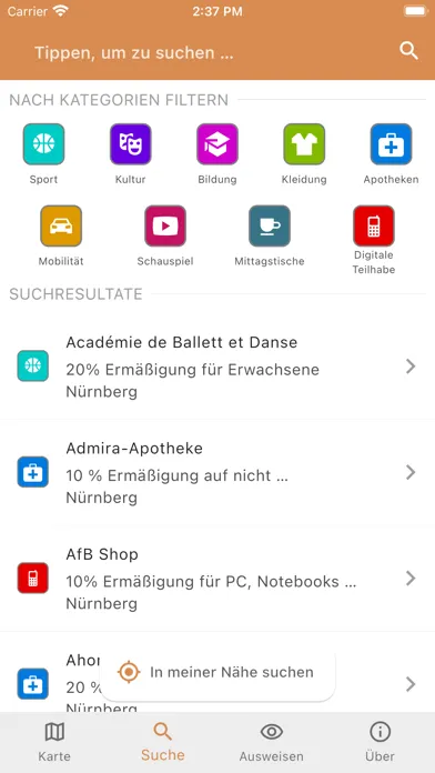 Nürnberg-Pass Screenshots