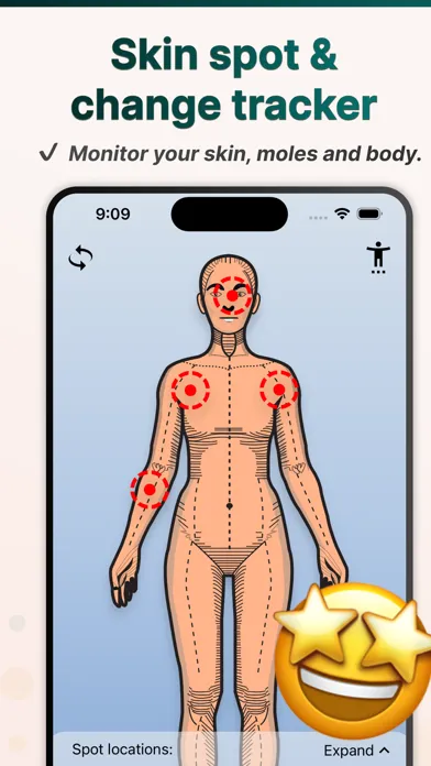 Capturas de tela do Spots: Moles Acne Skin Tracker