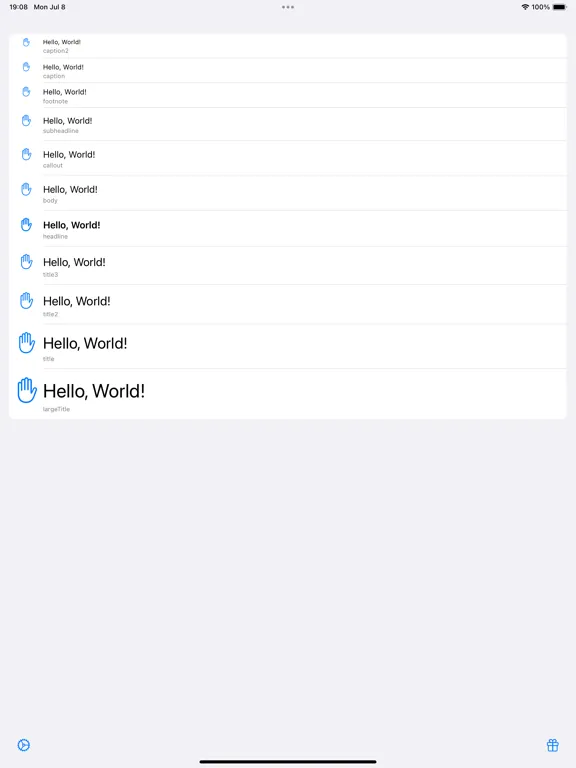 Tangkapan skrin Fonty McFontface iPad 
